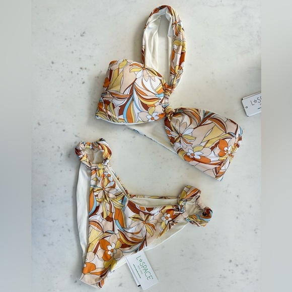 NWT L*Space 2-Pc Set - Mick Asymmetric Top & Jagger Bottom in Soulshine Floral - Picture 5 of 11